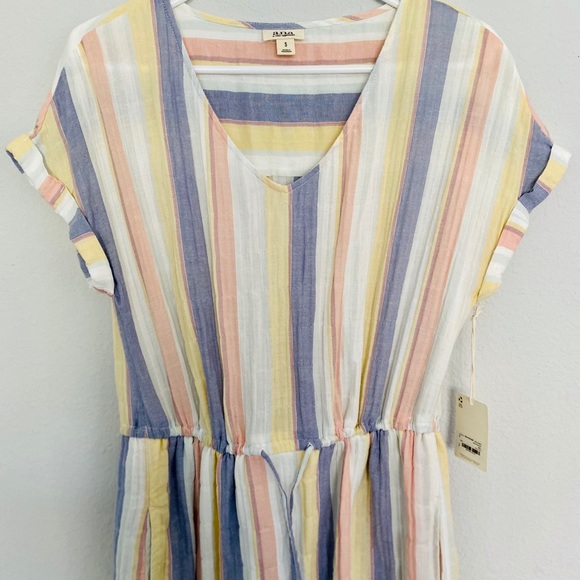 💜NWT a.n.a. Simply Pastel Stripe Paperbag Dress S - Picture 9 of 12